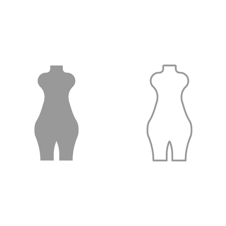 Woman figure grey set it is icon . Flat style .のイラスト素材