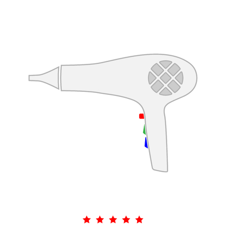 Blow dryer . Hair dryer it is icon . Flat style .のイラスト素材