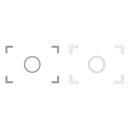 Camera focus grey set it is icon . Flat style .のイラスト素材