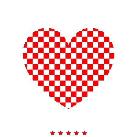 Heart with square it is icon . Flat style .のイラスト素材