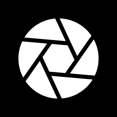 Camera lens shutter it is icon . Flat style .のイラスト素材