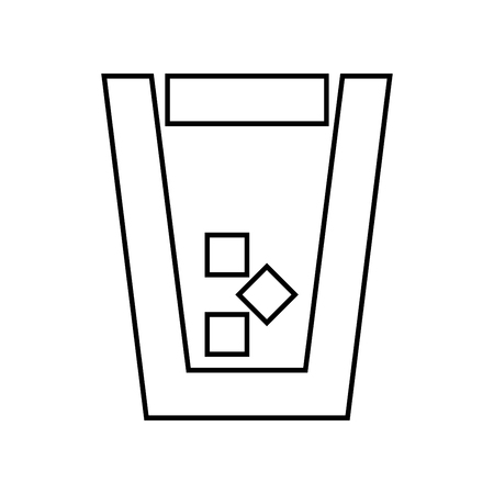 Glass with ice it is black icon . Simple style .のイラスト素材