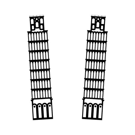 Pisa tower it is black icon . Simple style .のイラスト素材