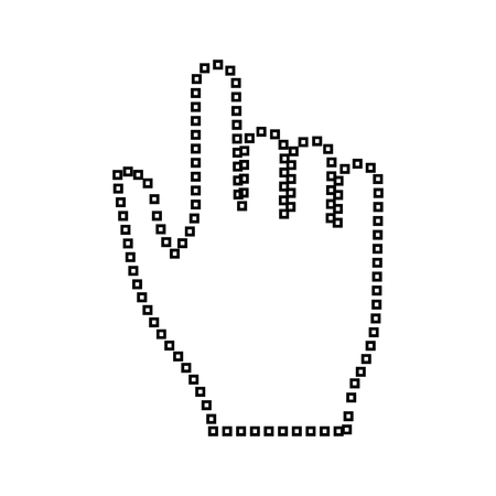 Pixel hand it is black icon . Simple style .のイラスト素材