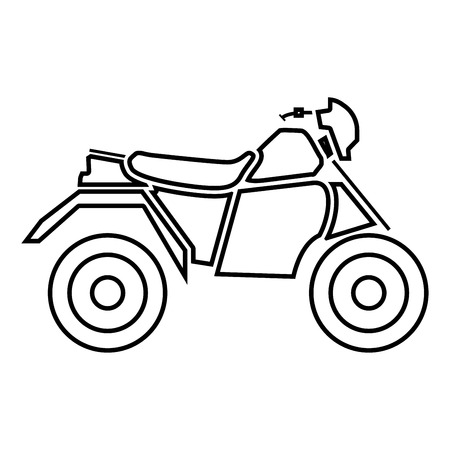 ATV motorcycle on four wheels it is black icon . Simple style .のイラスト素材