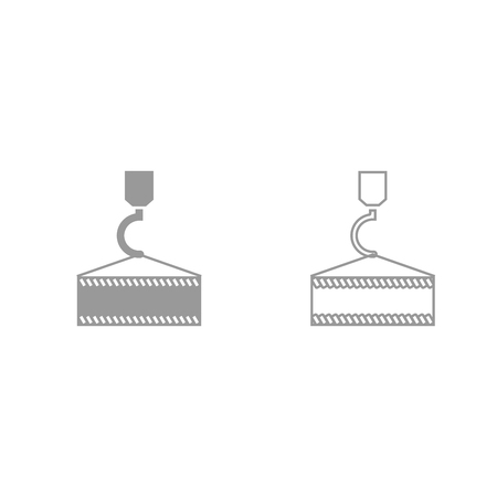 Crane hook it is grey set icon .のイラスト素材