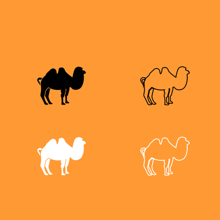 Camel it is black and white set icon .のイラスト素材