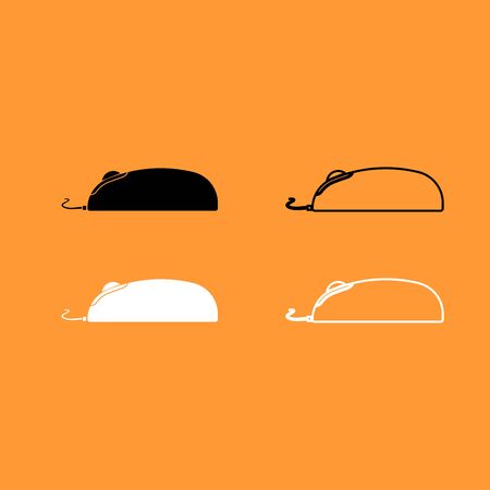 Computer mouse it is black and white set icon .のイラスト素材