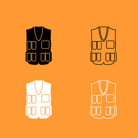 Waiscoat it is black and white set icon .のイラスト素材