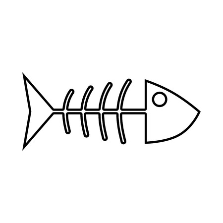 Fish sceleton black icon .のイラスト素材