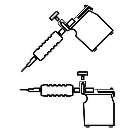 Tattoo machines black icon .のイラスト素材