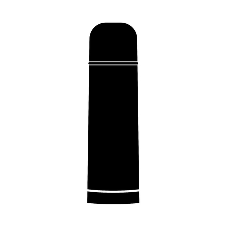 Thermos or vacuum flask it is black icon . Flat styleのイラスト素材
