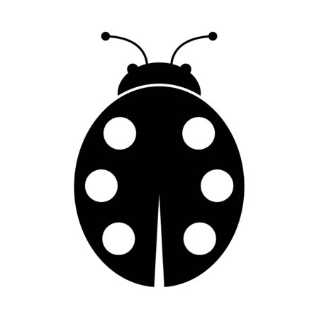Ladybird it is black icon . Flat styleのイラスト素材