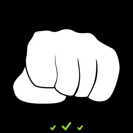 Fist it is white icon . Flat styleのイラスト素材