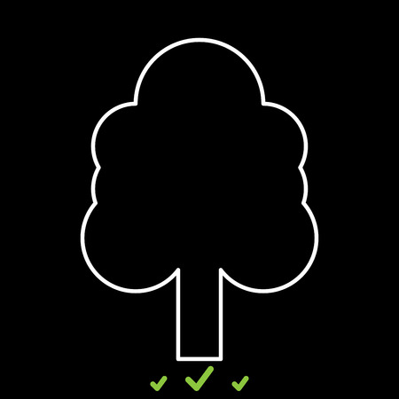 Tree in white icon . Flat styleのイラスト素材