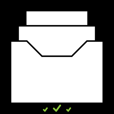 Documents archieve or drawer it is white icon . Flat styleのイラスト素材