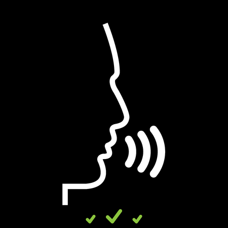 Head speaking man in  white icon . Flat styleのイラスト素材