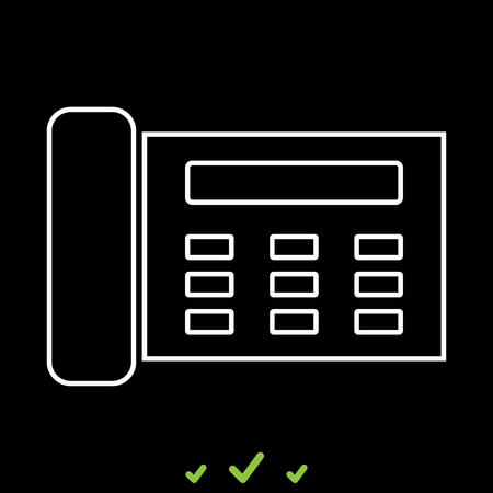 Fax or telephone icon . Flat styleのイラスト素材