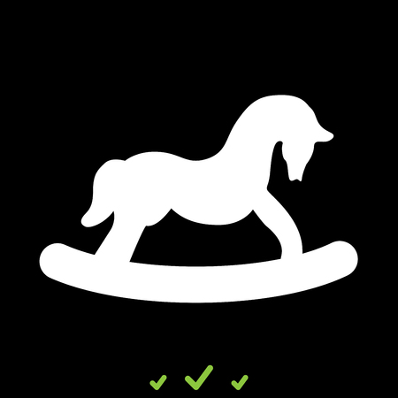 Toy horse it is white icon . Flat styleのイラスト素材