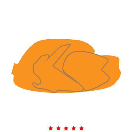 Fried chicken dish icon . It is flat styleのイラスト素材