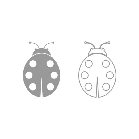 Ladybug icon. It is grey set .のイラスト素材