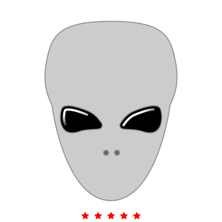 Extraterrestrial alien face or head icon . It is flat styleのイラスト素材