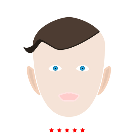 Little boy face icon . It is flat styleのイラスト素材