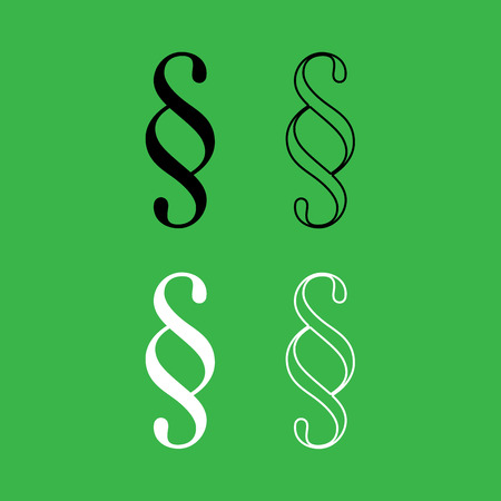 Paragraph symbol icon . Black and white color set .のイラスト素材