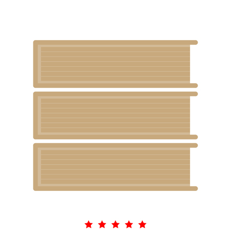 Horizontal stack of books icon . Different color . Simple style .のイラスト素材