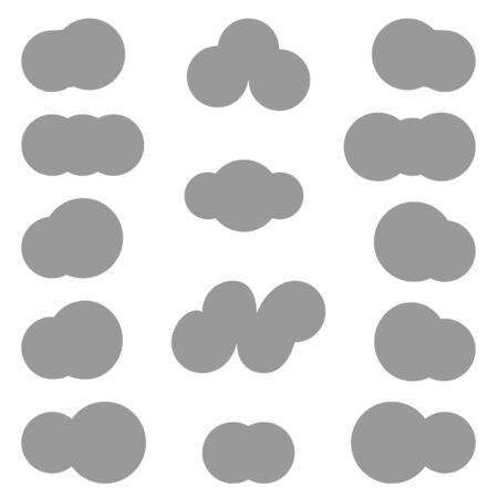Clouds different shapes simple style Grey color.のイラスト素材