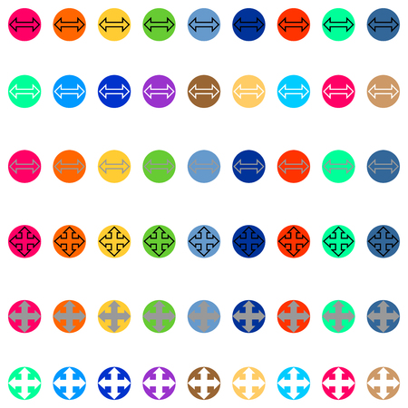 Arrows in round different color Simple stick.のイラスト素材