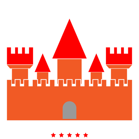 Castle icon Illustration color fill simple styleのイラスト素材