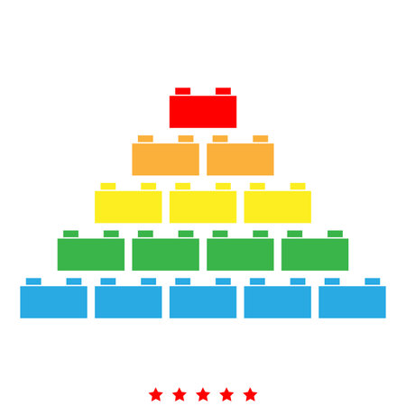 Building block icon Illustration color fill simple styleのイラスト素材
