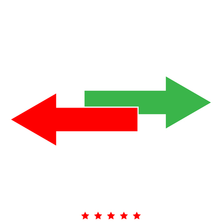 Two side arrows icon Illustration color fill simple styleのイラスト素材