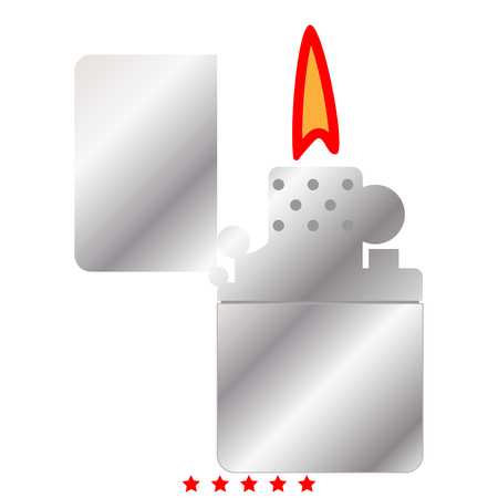Cigarette lighter icon Illustration color fill simple styleのイラスト素材