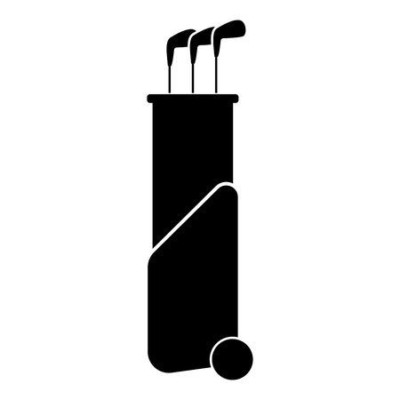 Bag for golf clubs on wheels icon black color vector illustration flat style simple imageのイラスト素材