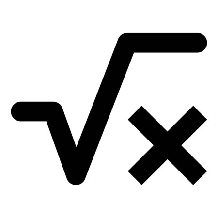 Square root of x axis icon black color vector illustration flat style simple imageのイラスト素材