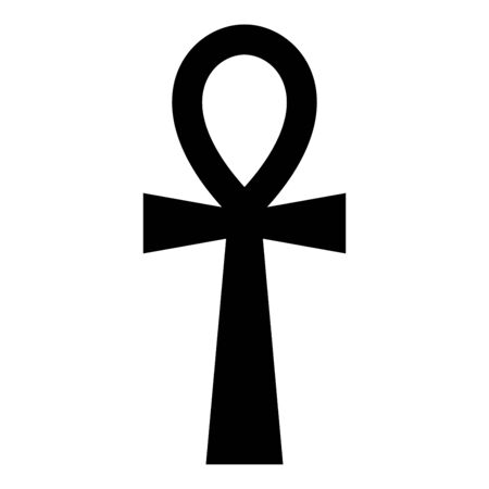 Coptic cross Ankh icon black color vector illustration flat style simple imageのイラスト素材
