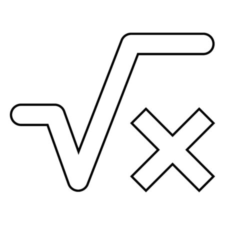 Square root of x axis icon black color vector illustration flat style simple imageのイラスト素材