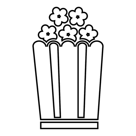 Popcorn icon black color vector illustration flat style simple imageのイラスト素材