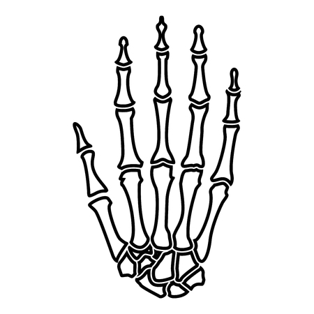 Hand bone icon black color vector illustration flat style simple imageのイラスト素材