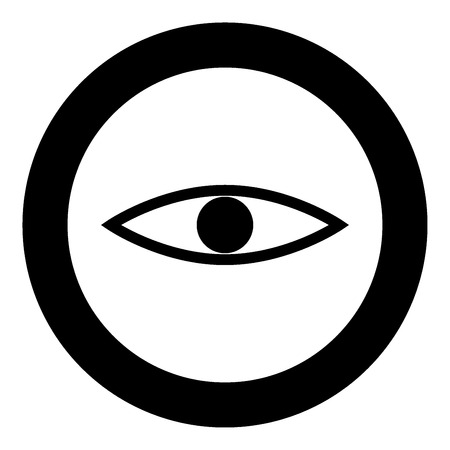 Eye the black color icon  in circle or round vector illustrationのイラスト素材