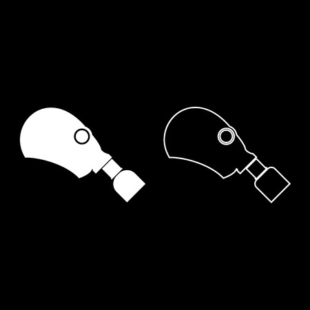Gasmask or inhaler icon set white color vector illustration flat style simple imageのイラスト素材