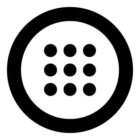 Dial button icon black color in circle vector illustration isolatedのイラスト素材