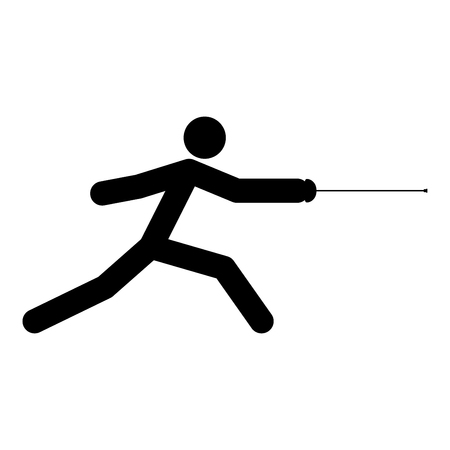 Fencer stick icon  black color vector illustration isolatedのイラスト素材