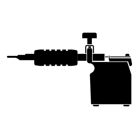 Tattoo machines icon  black color vector illustration isolatedのイラスト素材