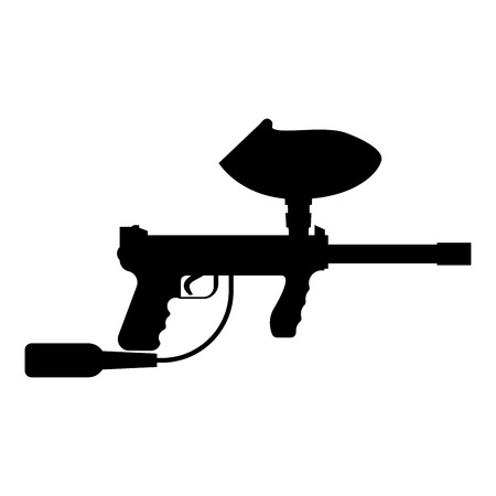 Weapons for paintball icon black color vector illustration flat style simple imageのイラスト素材
