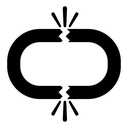 Broken link icon black color vector illustration flat style simple imageのイラスト素材