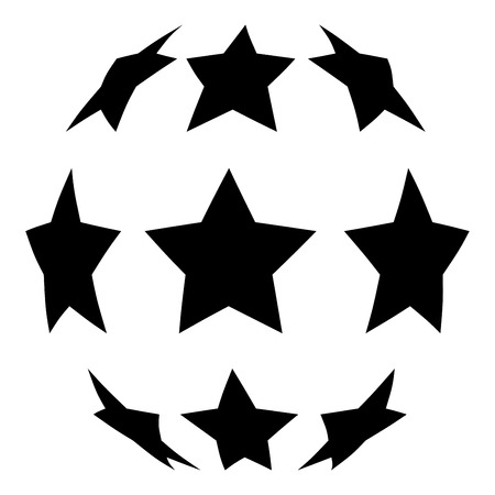 Stars in shape of soccer ball icon black color vector illustration flat style simple imageのイラスト素材