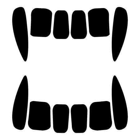 Vampire's teeths icon black color vector illustration flat style simple imageのイラスト素材
